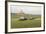 Covered Wagons Passing Chimney Rock, a Landmark on the Oregon Trail, Nebraska-null-Framed Photographic Print