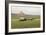 Covered Wagons Passing Chimney Rock, a Landmark on the Oregon Trail, Nebraska-null-Framed Photographic Print