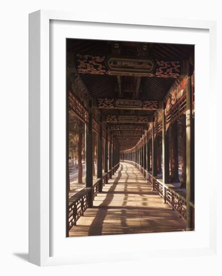 Covered Walkway at Summer Palace in Beijing, China-Dmitri Kessel-Framed Photographic Print