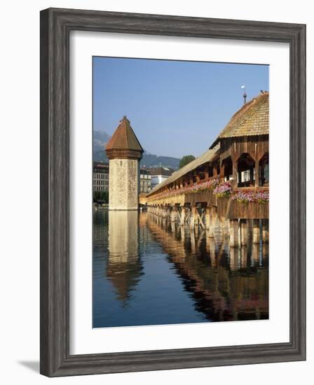 (Covered Wooden Bridge) Over the River Reuss, Kapellbrucke, Lucerne (Luzern), Switzerland-Gavin Hellier-Framed Photographic Print