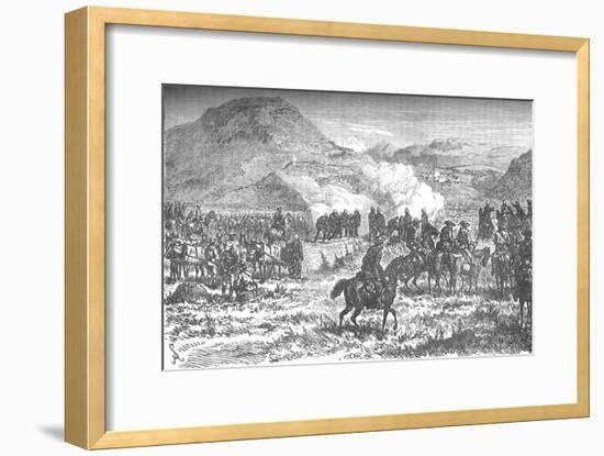 'Covering the retreat of the fifty-eighth regiment after the Battle of Laing's Nek', c1880-Unknown-Framed Giclee Print