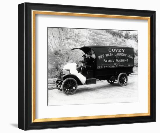 Covey Wet Wash Laundry Co. Inc. Delivery Truck, Seattle, 1913-null-Framed Giclee Print