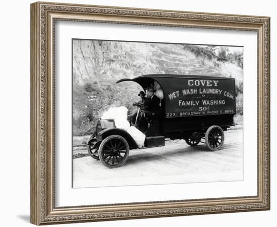 Covey Wet Wash Laundry Co. Inc. Delivery Truck, Seattle, 1913-null-Framed Giclee Print