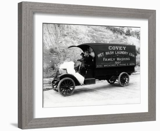 Covey Wet Wash Laundry Co. Inc. Delivery Truck, Seattle, 1913-null-Framed Giclee Print