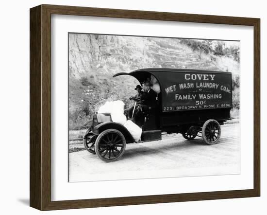 Covey Wet Wash Laundry Co. Inc. Delivery Truck, Seattle, 1913-null-Framed Giclee Print