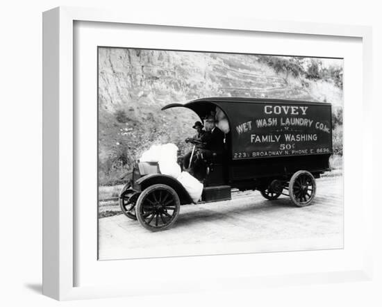 Covey Wet Wash Laundry Co. Inc. Delivery Truck, Seattle, 1913-null-Framed Giclee Print