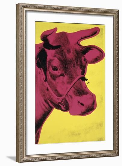 Cow, 1966 (yellow & pink)-Andy Warhol-Framed Art Print