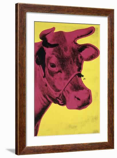 Cow, 1966 (yellow & pink)-Andy Warhol-Framed Art Print