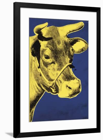 Cow, 1971 (blue & yellow)-Andy Warhol-Framed Art Print