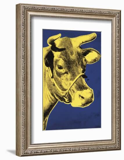 Cow, 1971 (blue & yellow)-Andy Warhol-Framed Art Print