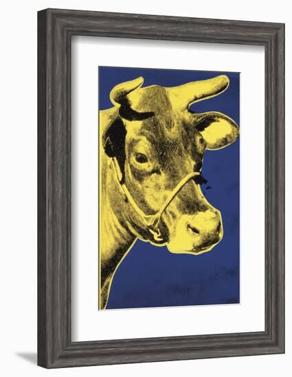 Cow, 1971 (blue & yellow)-Andy Warhol-Framed Art Print