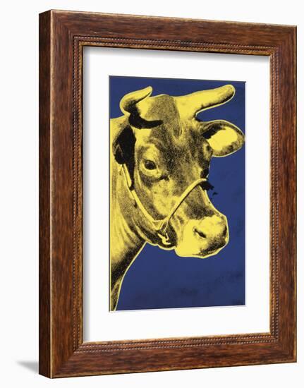 Cow, 1971 (blue & yellow)-Andy Warhol-Framed Art Print