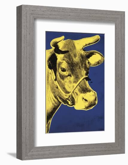 Cow, 1971 (blue & yellow)-Andy Warhol-Framed Art Print