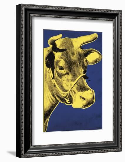 Cow, 1971 (blue & yellow)-Andy Warhol-Framed Art Print