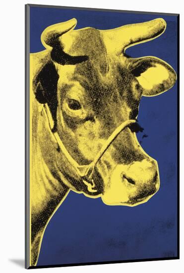 Cow, 1971 (blue & yellow)-Andy Warhol-Mounted Art Print