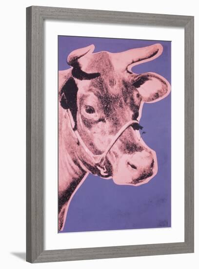 Cow, 1976 (pink & purple)-Andy Warhol-Framed Art Print