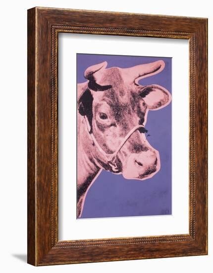 Cow, 1976 (pink & purple)-Andy Warhol-Framed Art Print