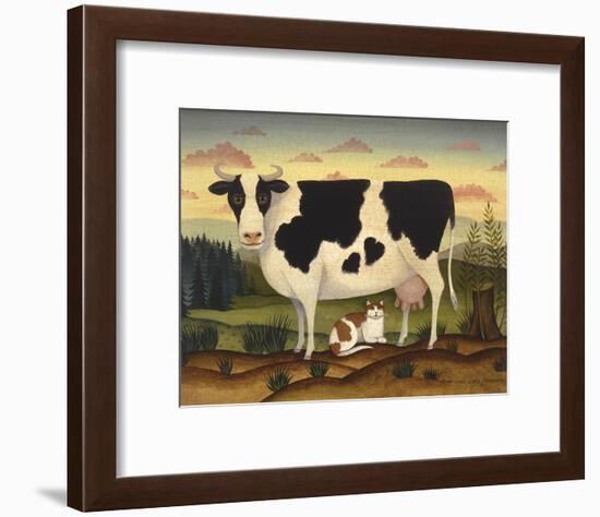 Cow and Cat-Diane Ulmer Pedersen-Framed Art Print