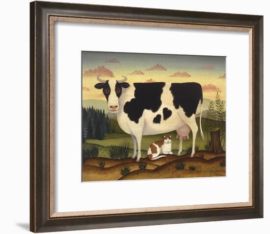 Cow and Cat-Diane Ulmer Pedersen-Framed Art Print