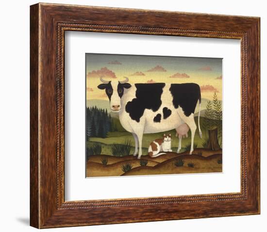 Cow and Cat-Diane Ulmer Pedersen-Framed Giclee Print