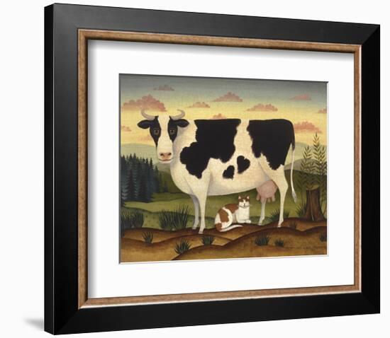 Cow and Cat-Diane Ulmer Pedersen-Framed Giclee Print