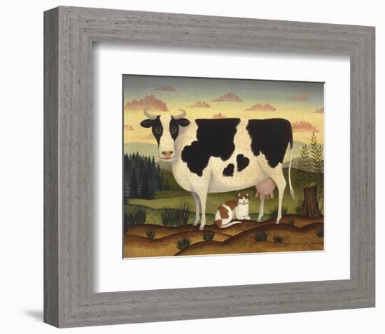 Cow and Cat-Diane Ulmer Pedersen-Framed Giclee Print