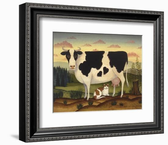 Cow and Cat-Diane Ulmer Pedersen-Framed Giclee Print