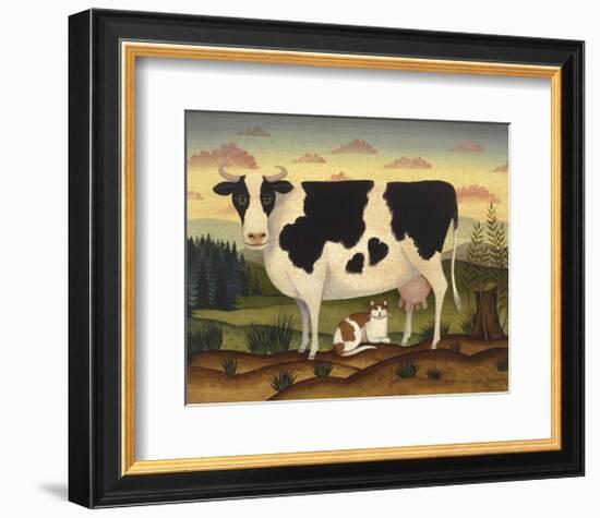 Cow and Cat-Diane Ulmer Pedersen-Framed Giclee Print