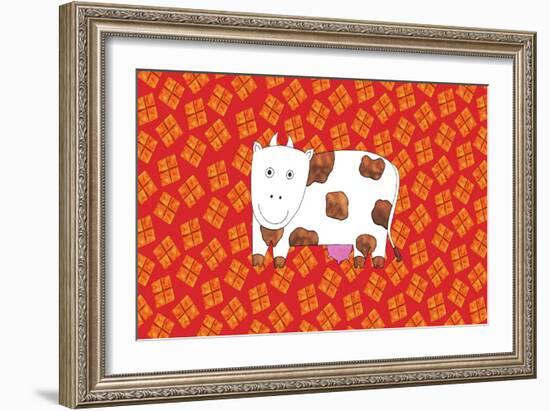 Cow and Hay, 2003-Julie Nicholls-Framed Giclee Print