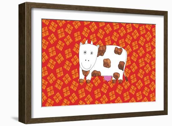 Cow and Hay, 2003-Julie Nicholls-Framed Giclee Print