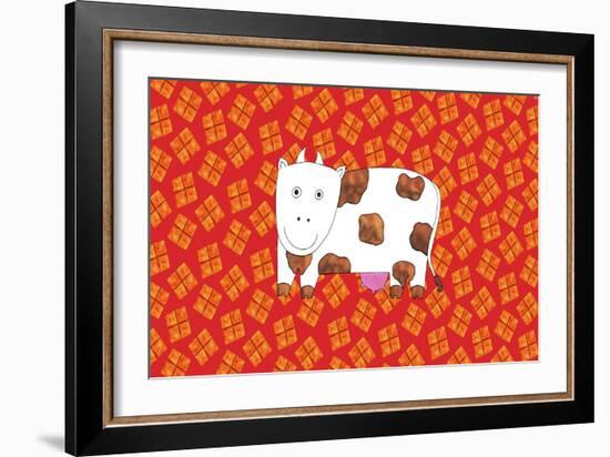 Cow and Hay, 2003-Julie Nicholls-Framed Giclee Print