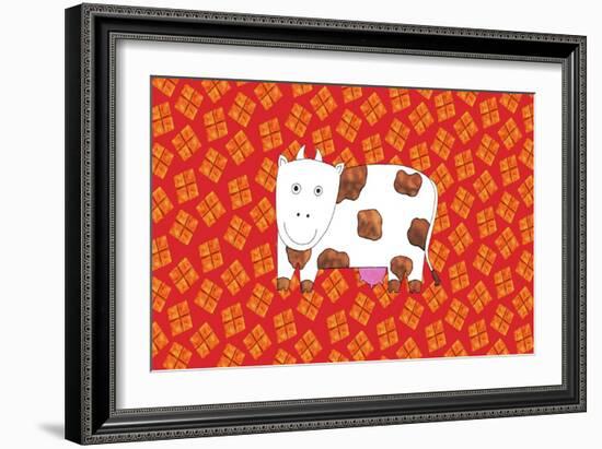 Cow and Hay, 2003-Julie Nicholls-Framed Giclee Print