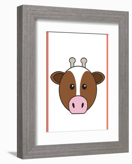 Cow - Animaru Cartoon Animal Print-Animaru-Framed Giclee Print