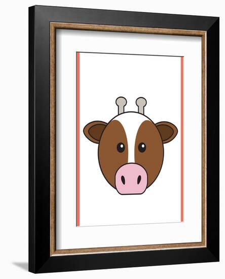 Cow - Animaru Cartoon Animal Print-Animaru-Framed Giclee Print