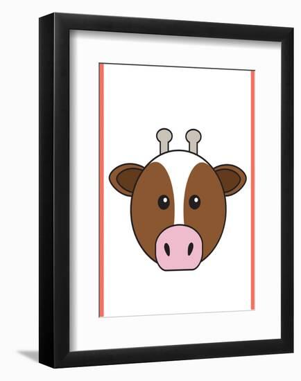 Cow - Animaru Cartoon Animal Print-Animaru-Framed Giclee Print