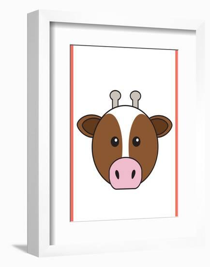 Cow - Animaru Cartoon Animal Print-Animaru-Framed Giclee Print