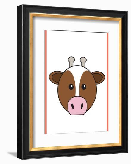 Cow - Animaru Cartoon Animal Print-Animaru-Framed Giclee Print