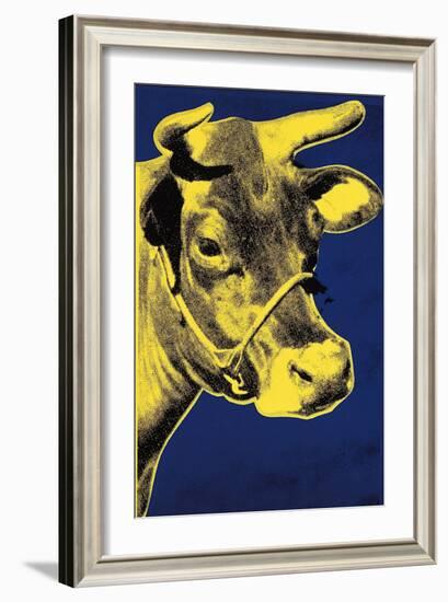 Cow, c.1971 (Blue and Yellow)-Andy Warhol-Framed Art Print