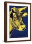 Cow, c.1971 (Blue and Yellow)-Andy Warhol-Framed Art Print