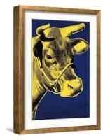 Cow, c.1971 (Blue and Yellow)-Andy Warhol-Framed Art Print