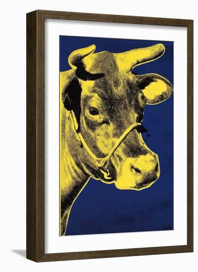 Cow, c.1971 (Blue and Yellow)-Andy Warhol-Framed Art Print