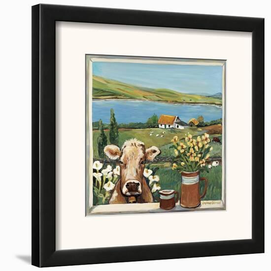 Cow in Window-Suzanne Etienne-Framed Art Print