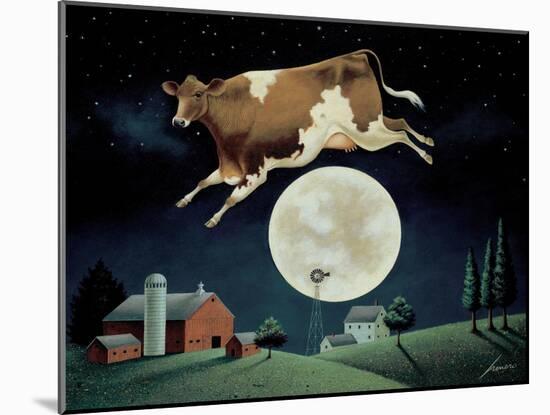 Cow Jumps over the Moon-Lowell Herrero-Mounted Art Print