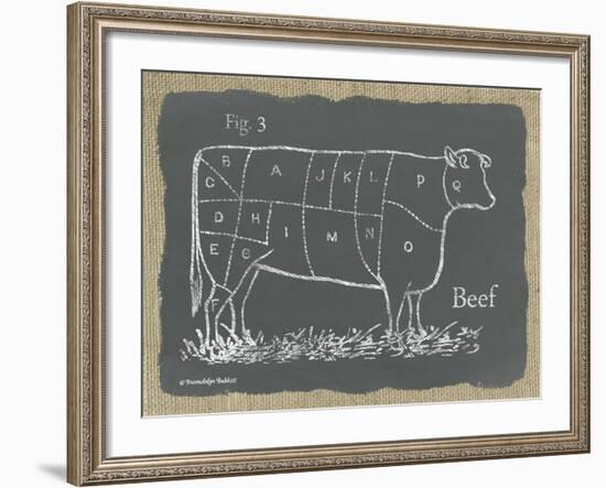 Cow on Burlap-Gwendolyn Babbitt-Framed Art Print