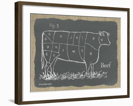 Cow on Burlap-Gwendolyn Babbitt-Framed Art Print