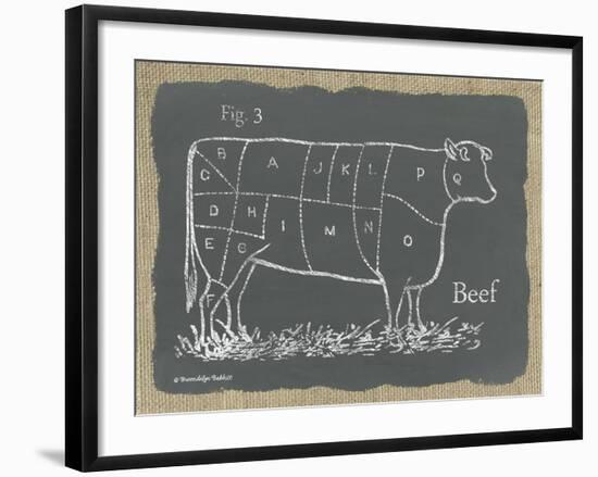 Cow on Burlap-Gwendolyn Babbitt-Framed Art Print