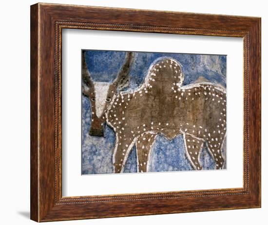 Cow Painted on a Headstone Near an Oromo Village, Ethiopia-Janis Miglavs-Framed Photographic Print