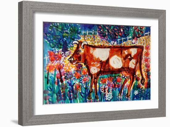 Cow-Brenda Brin Booker-Framed Giclee Print