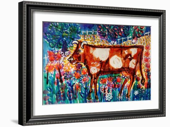 Cow-Brenda Brin Booker-Framed Giclee Print