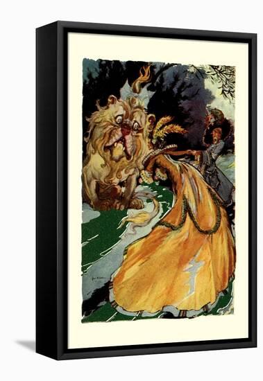 Cowardly Lion-John R. Neill-Framed Stretched Canvas